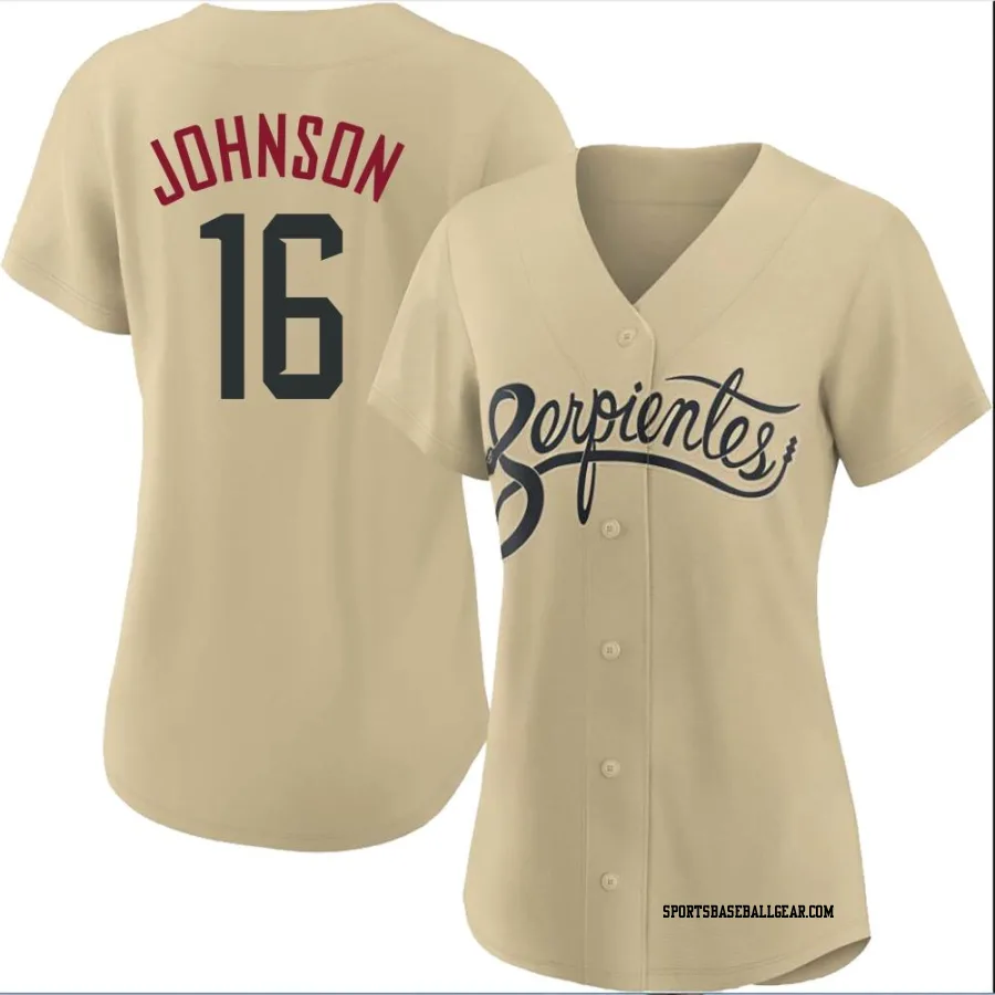 Brett Johnson Women's Arizona Diamondbacks Gold Authentic 2021 City Connect Cool Base Jersey