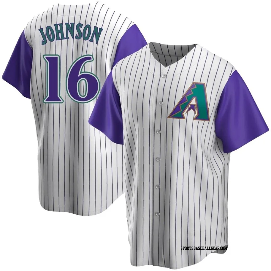 Brett Johnson Youth Arizona Diamondbacks Cream/Purple Replica Alternate Cooperstown Collection Jersey