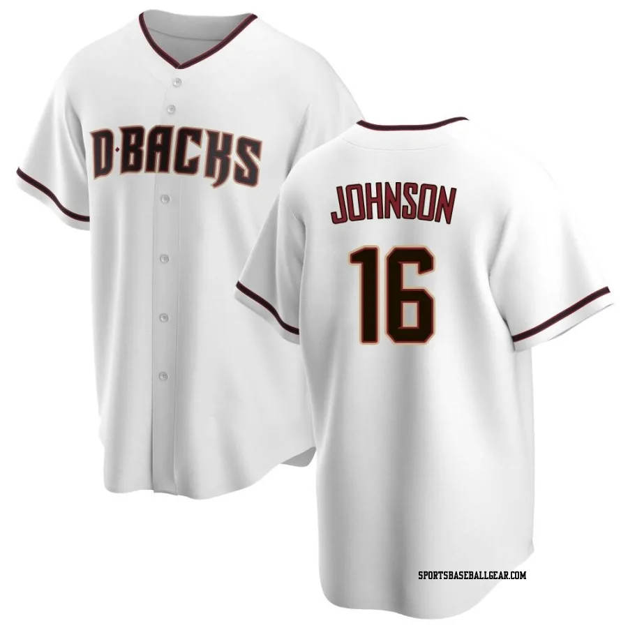 Brett Johnson Youth Arizona Diamondbacks White Replica Home Jersey