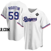 Brett Martin Men's Texas Rangers White Replica Home 2023 World Series Jersey