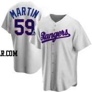 Brett Martin Men's Texas Rangers White Replica Home Cooperstown Collection 2023 World Series Champions Jersey