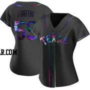 Brett Martin Women's Texas Rangers Black Holographic Replica Alternate Jersey