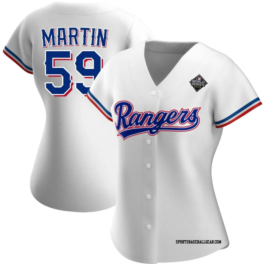 Brett Martin Women's Texas Rangers White Authentic Home 2023 World Series Jersey