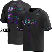 Brett Martin Youth Texas Rangers Black Holographic Replica Alternate 2023 World Series Jersey