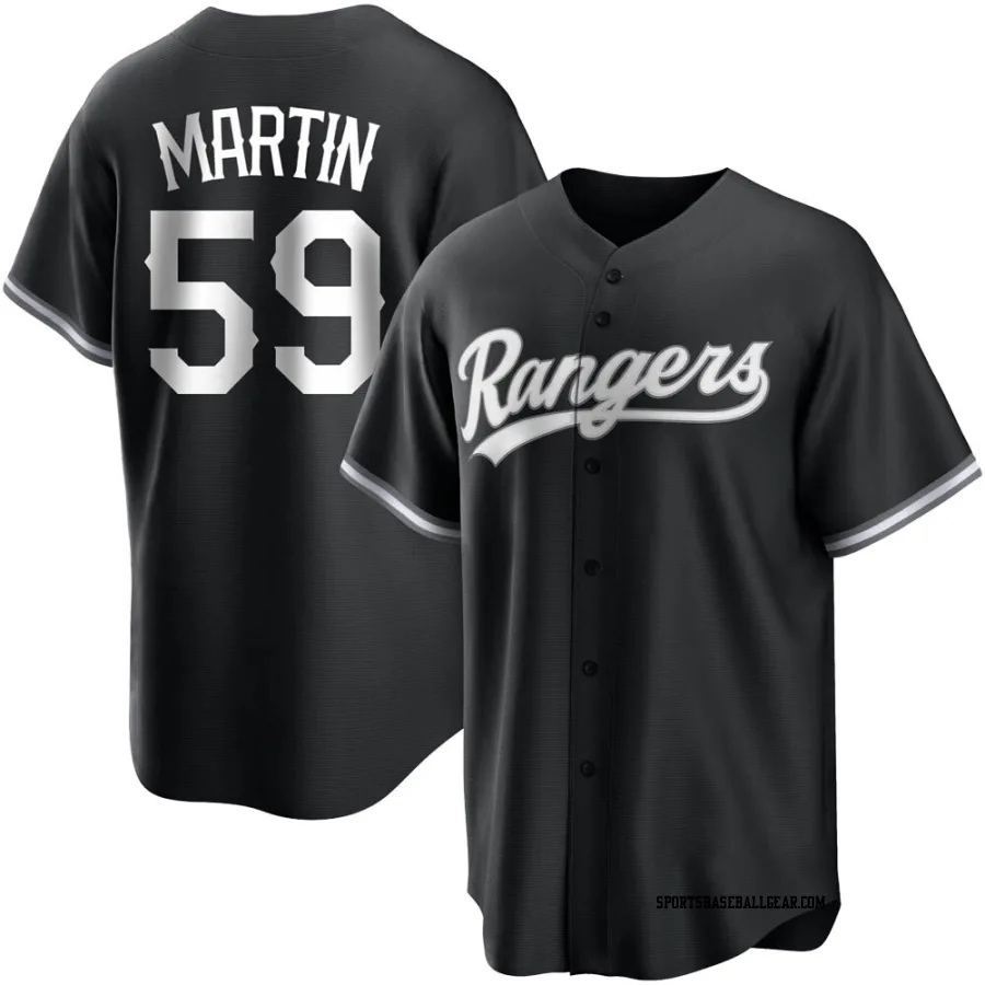 Brett Martin Youth Texas Rangers Black/White Replica Jersey