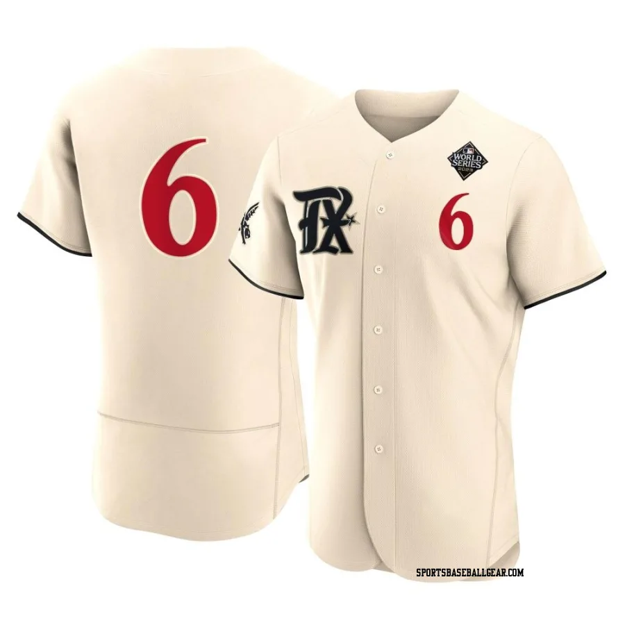 Brett Nicholas Men's Texas Rangers Cream Authentic 2023 City Connect 2023 World Series Jersey