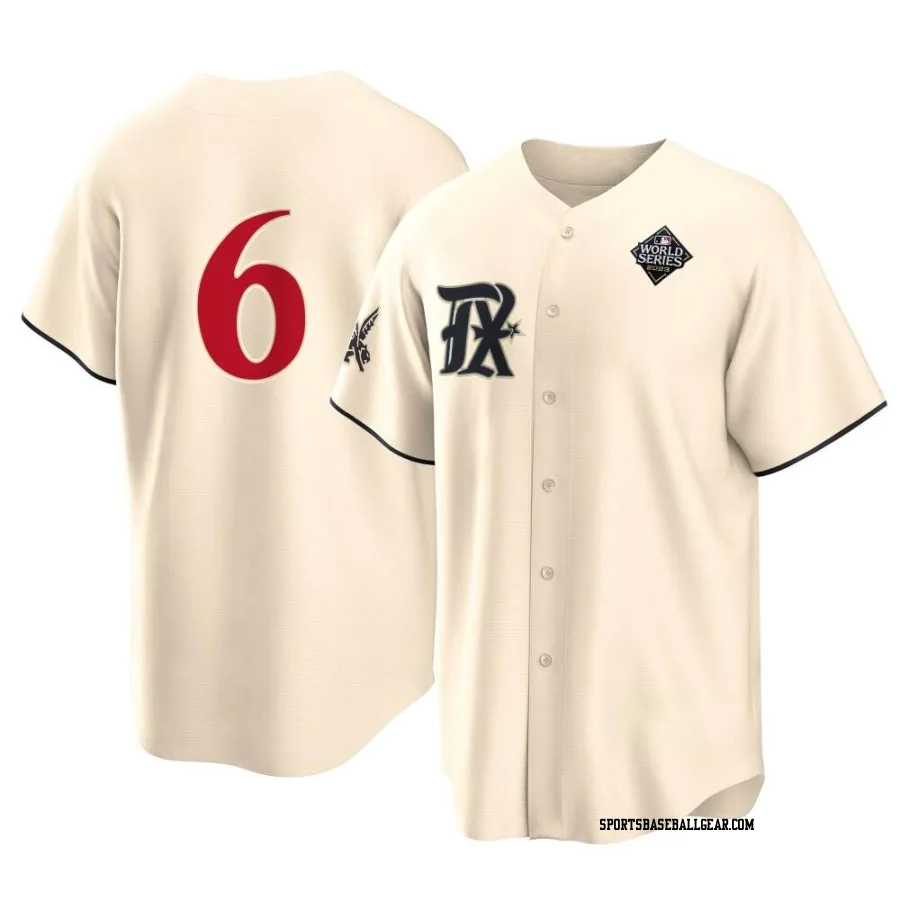 Brett Nicholas Men's Texas Rangers Cream Replica 2023 City Connect 2023 World Series Jersey