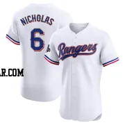 Brett Nicholas Men's Texas Rangers Gold Elite White 2024 Collection Jersey