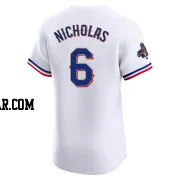 Brett Nicholas Men's Texas Rangers Gold Elite White 2024 Collection Jersey