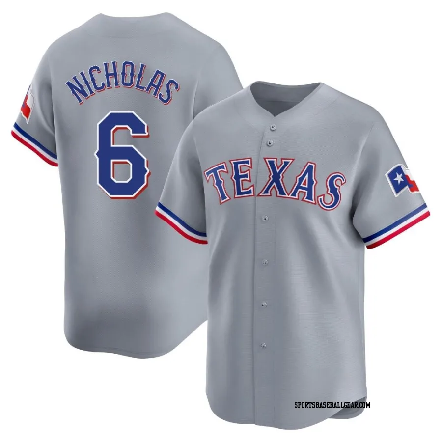 Brett Nicholas Men's Texas Rangers Gray Limited Away Jersey