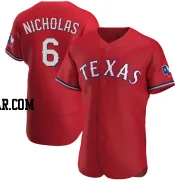 Brett Nicholas Men's Texas Rangers Red Authentic Alternate Jersey