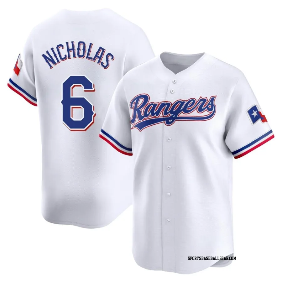 Brett Nicholas Men's Texas Rangers White Limited Home Jersey