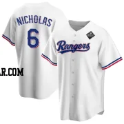 Brett Nicholas Men's Texas Rangers White Replica Home 2023 World Series Jersey