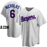 Brett Nicholas Men's Texas Rangers White Replica Home Cooperstown Collection Jersey