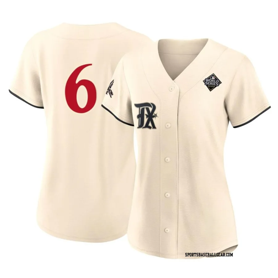 Brett Nicholas Women's Texas Rangers Cream Replica 2023 City Connect 2023 World Series Jersey