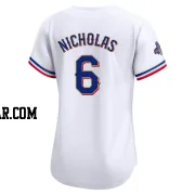 Brett Nicholas Women's Texas Rangers Gold Limited White 2024 Collection Jersey