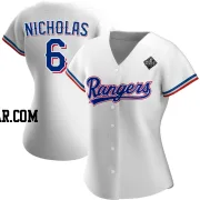 Brett Nicholas Women's Texas Rangers White Authentic Home 2023 World Series Jersey