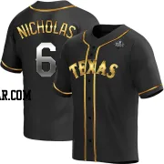 Brett Nicholas Youth Texas Rangers Black Golden Replica Alternate 2023 World Series Jersey