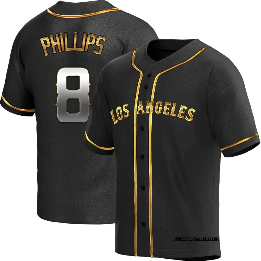 Brett Phillips Men's Los Angeles Angels Black Golden Replica Alternate Jersey