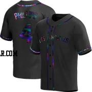 Brett Phillips Men's Los Angeles Angels Black Holographic Replica Alternate Jersey