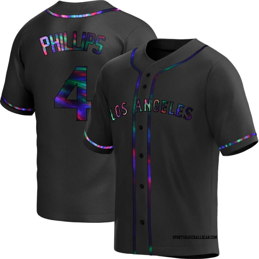 Brett Phillips Men's Los Angeles Angels Black Holographic Replica Alternate Jersey