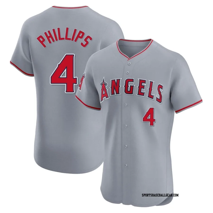 Brett Phillips Men's Los Angeles Angels Gray Elite Road Jersey