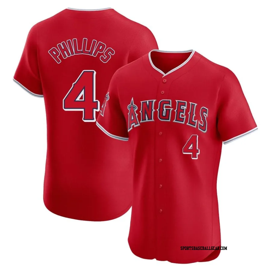 Brett Phillips Men's Los Angeles Angels Red Elite Alternate Jersey