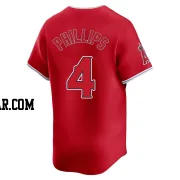 Brett Phillips Men's Los Angeles Angels Red Limited Alternate Jersey