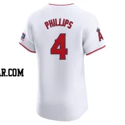 Brett Phillips Men's Los Angeles Angels White Elite Home Patch Jersey