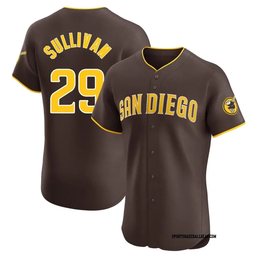 Brett Sullivan Men's San Diego Padres Brown Elite Road Vapor Premier Jersey