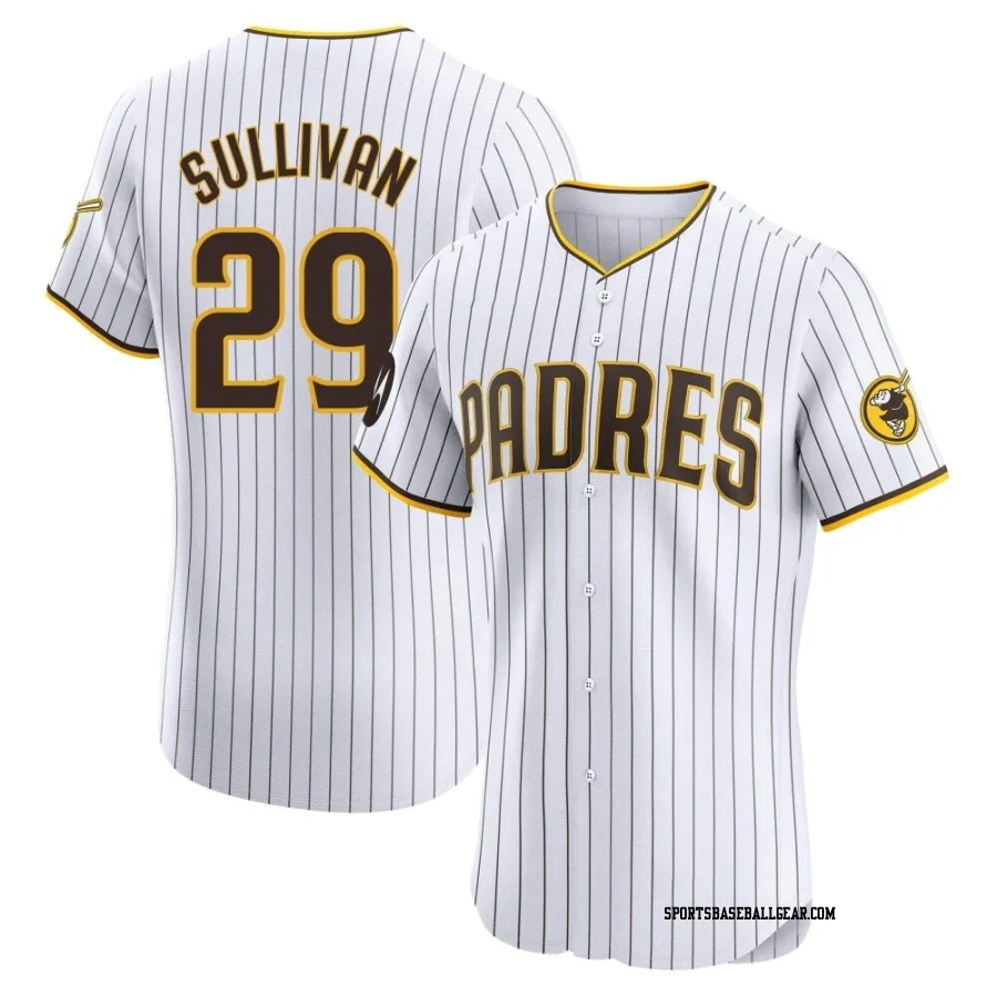 Brett Sullivan Men's San Diego Padres White Elite Home Patch Jersey