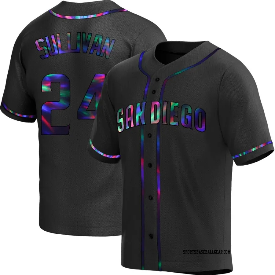 Brett Sullivan Youth San Diego Padres Black Holographic Replica Alternate Jersey