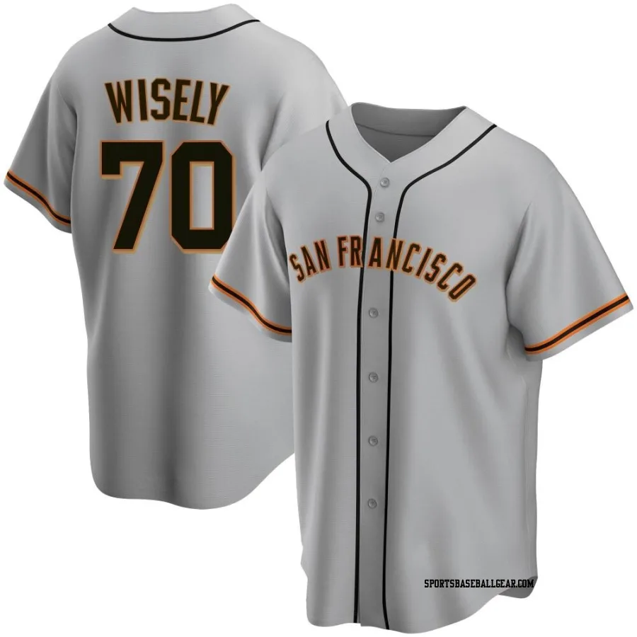 Brett Wisely Men's San Francisco Giants Gray Replica Road Jersey