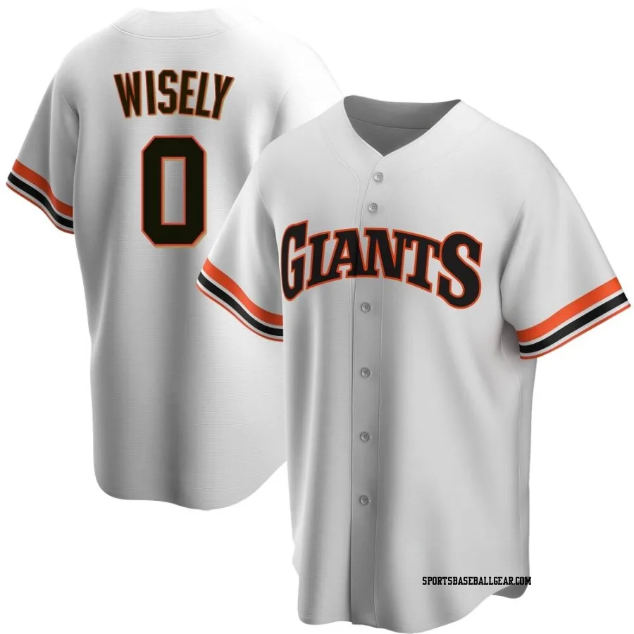 Brett Wisely Youth San Francisco Giants White Replica Home Cooperstown Collection Jersey