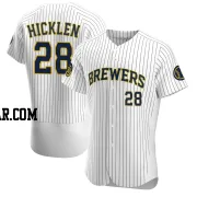 Brewer Hicklen Men's Milwaukee Brewers White Authentic Alternate Jersey