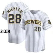 Brewer Hicklen Men's Milwaukee Brewers White Limited Alternate Jersey