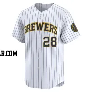 Brewer Hicklen Men's Milwaukee Brewers White Limited Alternate Jersey