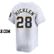 Brewer Hicklen Men's Milwaukee Brewers White Limited Alternate Jersey