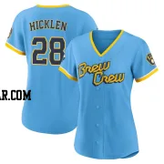 Brewer Hicklen Women's Milwaukee Brewers Blue Authentic Powder 2022 City Connect Jersey