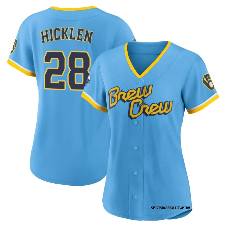 Brewer Hicklen Women's Milwaukee Brewers Blue Authentic Powder 2022 City Connect Jersey