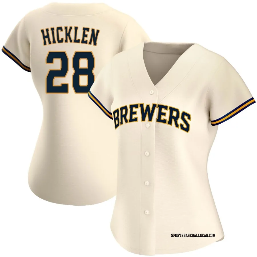 Brewer Hicklen Women's Milwaukee Brewers Cream Authentic Home Jersey