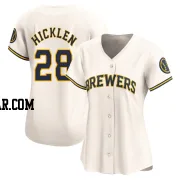 Brewer Hicklen Women's Milwaukee Brewers Cream Limited Home Jersey