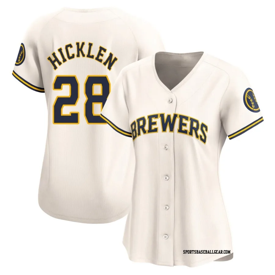 Brewer Hicklen Women's Milwaukee Brewers Cream Limited Home Jersey