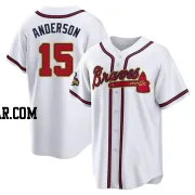 Brian Anderson Men's Atlanta Braves Gold Replica White 2022 Program Jersey