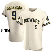 Brian Anderson Men's Milwaukee Brewers Cream Authentic Home Jersey