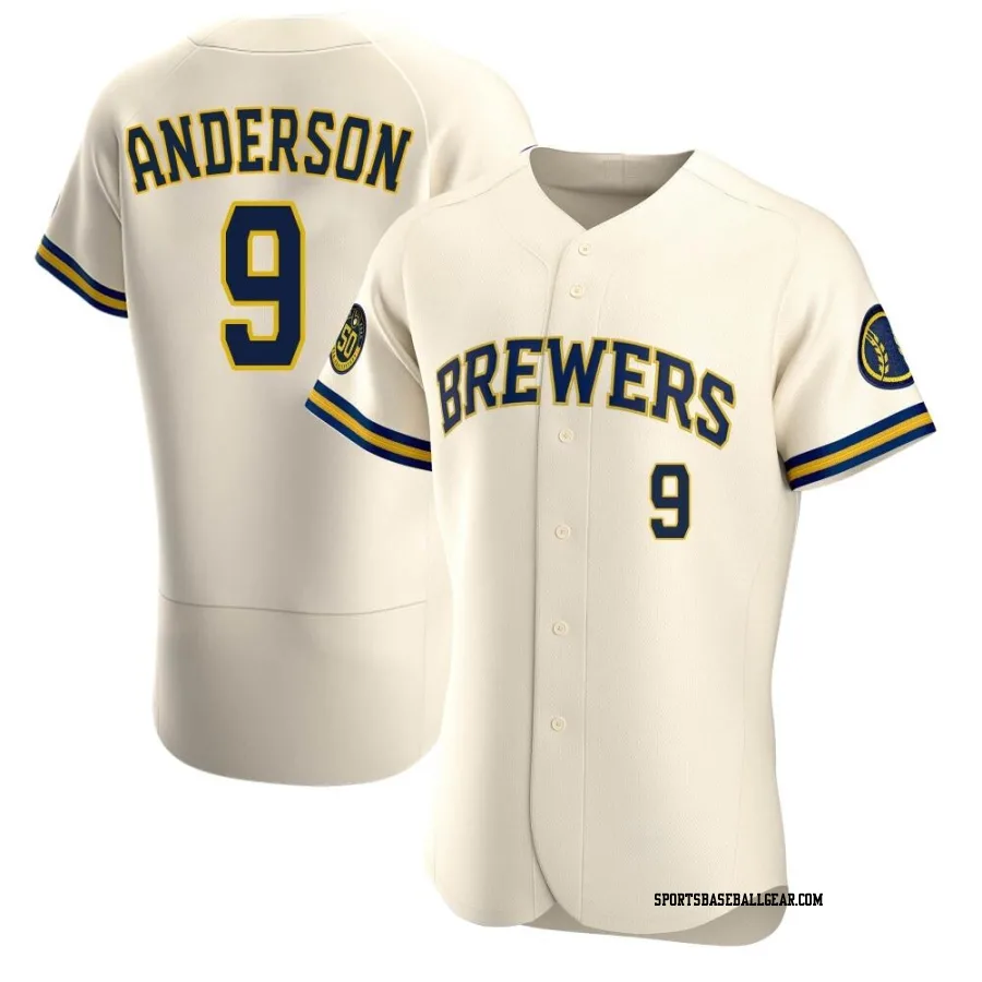 Brian Anderson Men's Milwaukee Brewers Cream Authentic Home Jersey