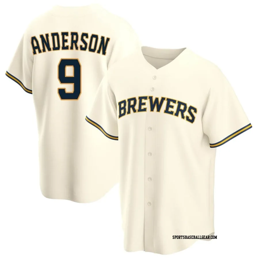 Brian Anderson Men's Milwaukee Brewers Cream Replica Home Jersey