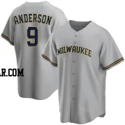 Brian Anderson Men's Milwaukee Brewers Gray Replica Road Jersey