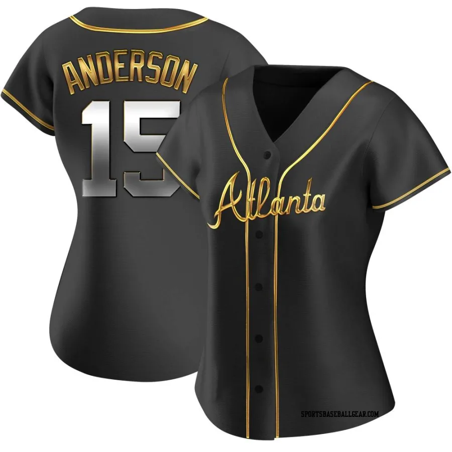 Brian Anderson Women's Atlanta Braves Black Golden Replica Alternate Jersey