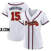 Brian Anderson Women's Atlanta Braves Gold Authentic White 2022 Program Jersey